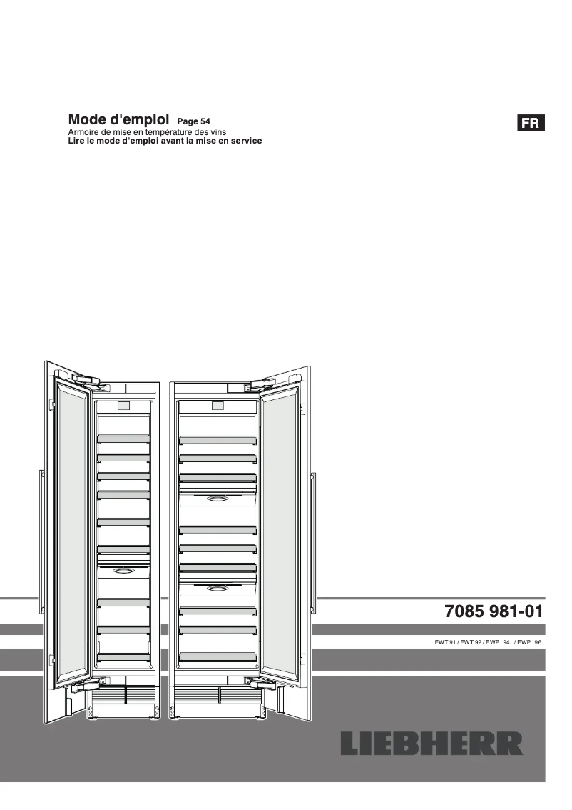 Page 1 de la notice Manuel utilisateur Liebherr EWPi 9471