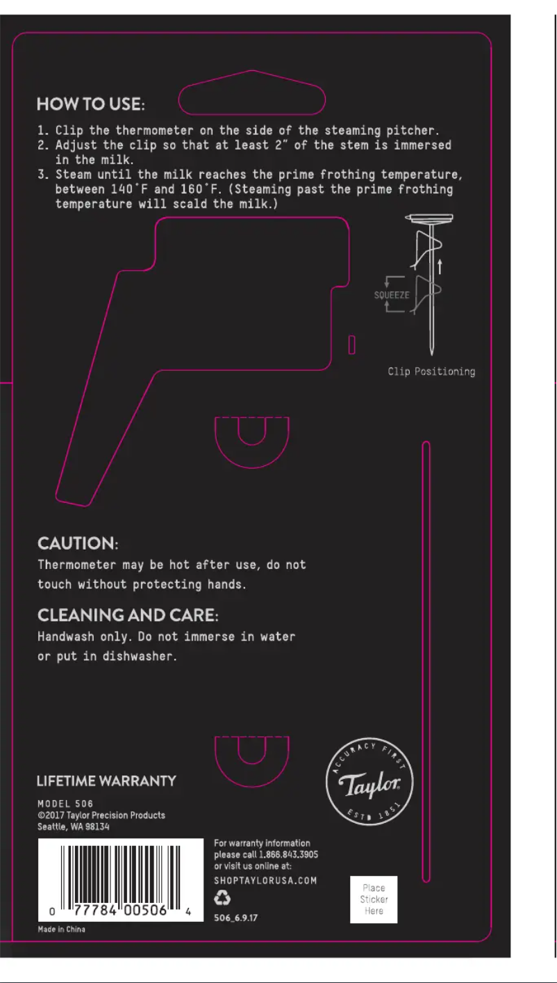 Page 1 de la notice Manuel utilisateur Taylor 506