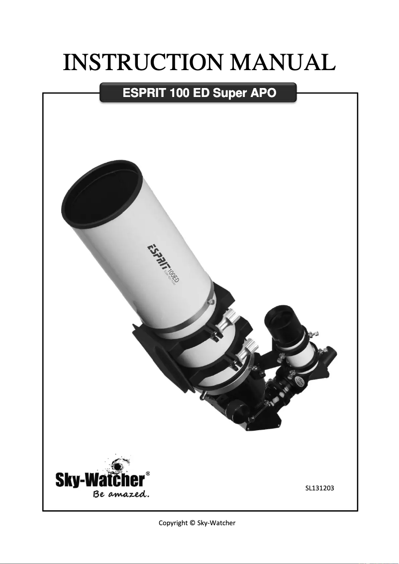 Page n°1 - Manuel utilisateur Sky-Watcher Esprit 100 ED
