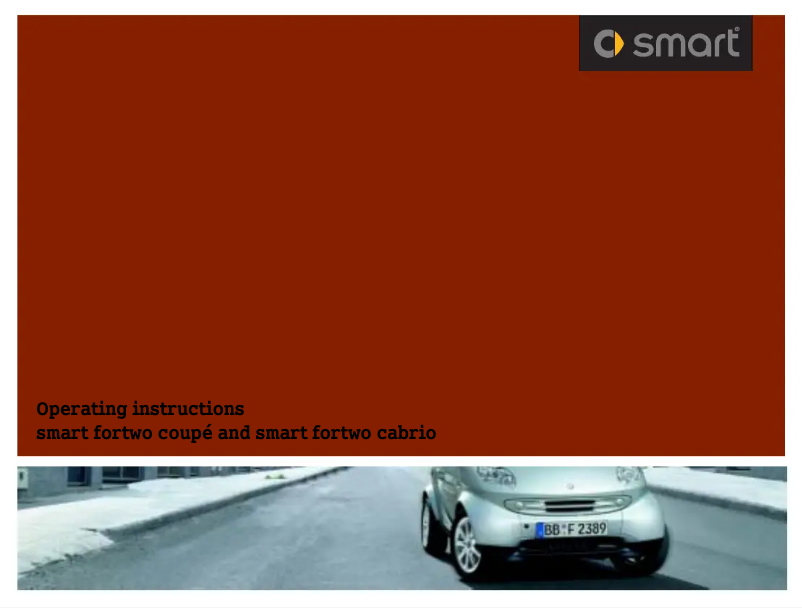 Page 1 de la notice Manuel utilisateur Smart Fortwo (2006)
