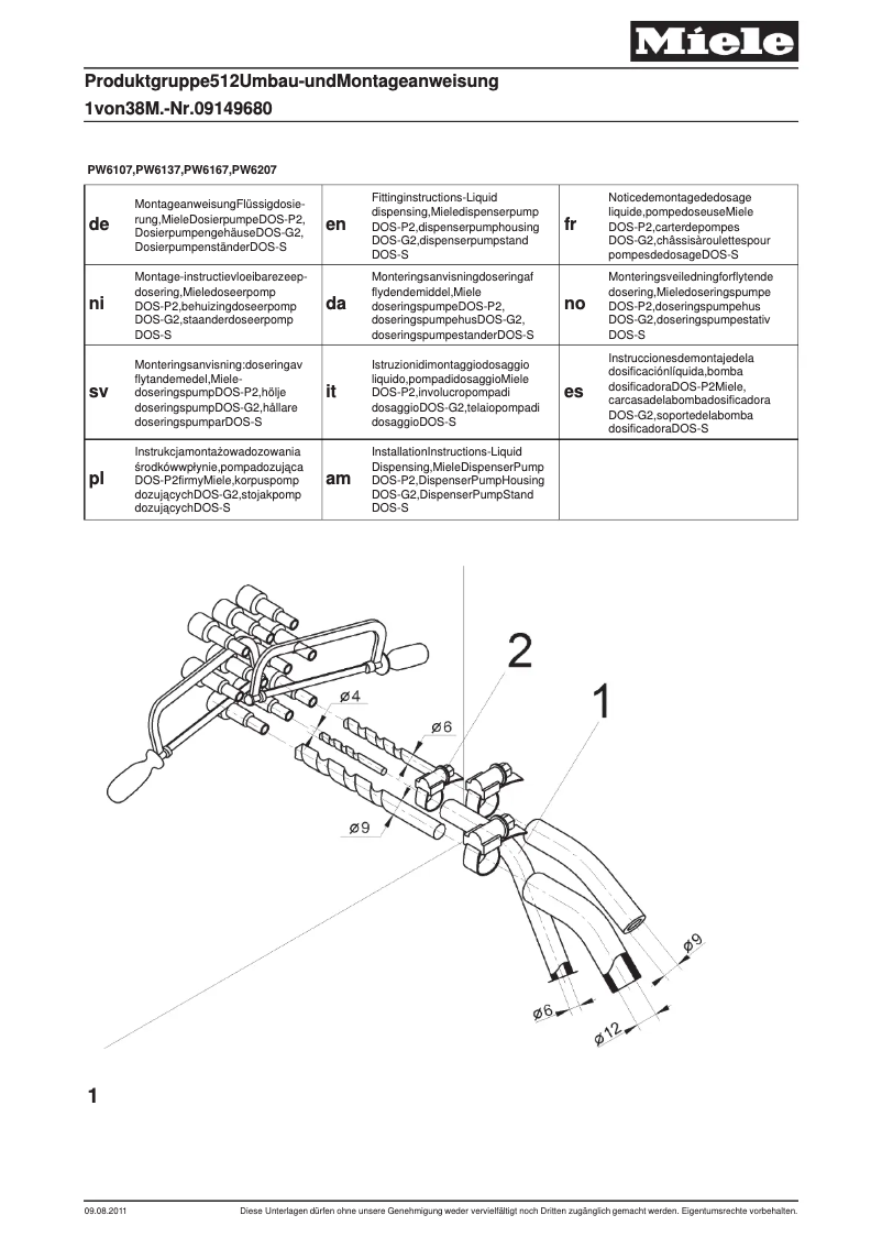 Page 1 de la notice Manuel utilisateur Miele DOS P2