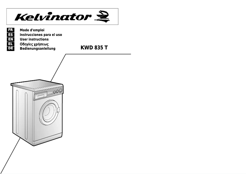 Page n°1 - Manuel utilisateur Kelvinator LB KWD 835 T