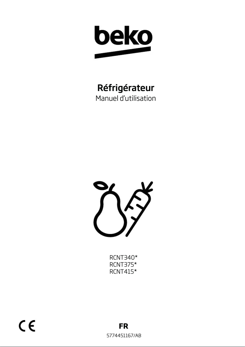 Page n°1 - Manuel utilisateur Beko RCNT375I40XBN