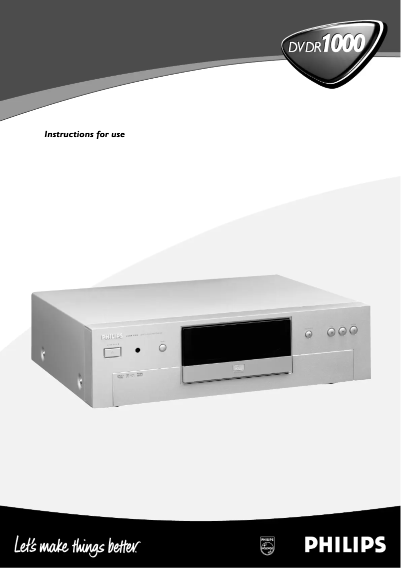 Page n°1 - Manuel utilisateur Philips DVDR1000