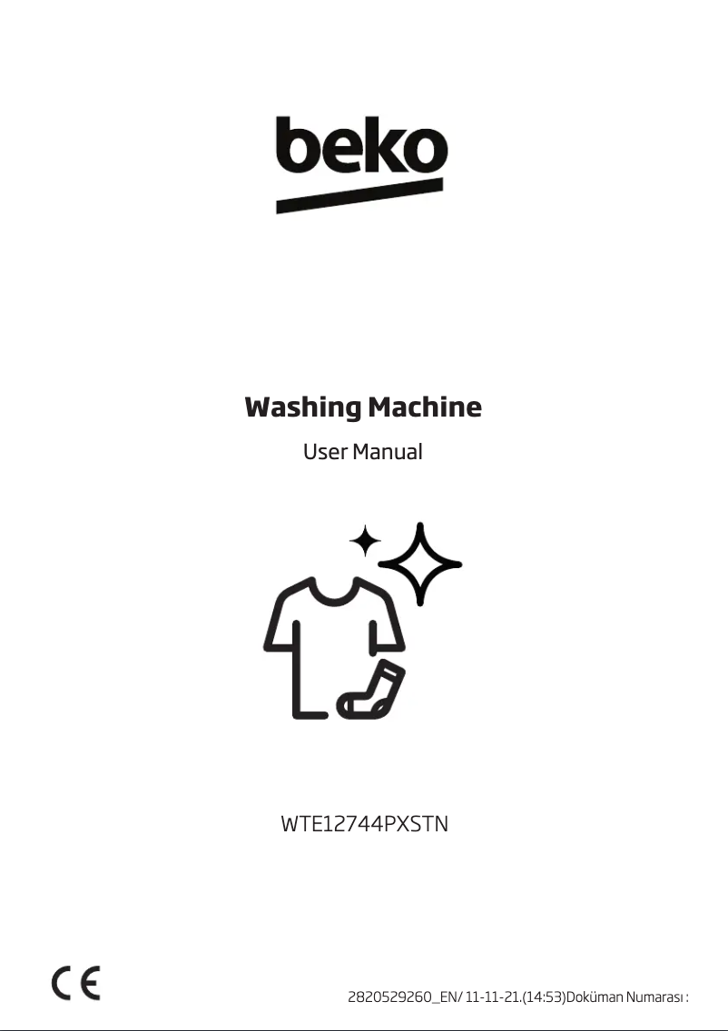 Page 1 de la notice Manuel utilisateur Beko WTE12744PXSTN