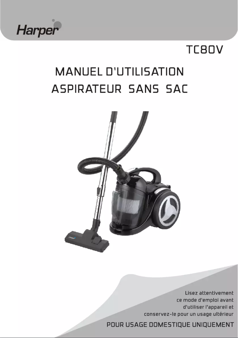 Page 1 de la notice Manuel utilisateur Harper TC80V