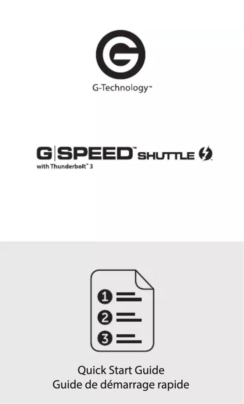 Page 1 de la notice Manuel utilisateur G-Technology G-SPEED Shuttle