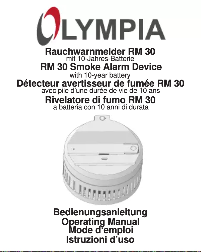 Page n°1 - Manuel utilisateur Olympia RM 30