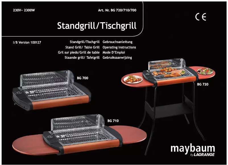 Page 1 de la notice Manuel utilisateur Maybaum Standgrill BG 720