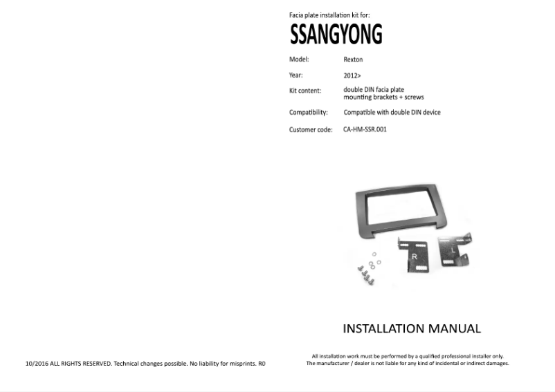Image de la première page du manuel de l'appareil CA-HM-SSR.001