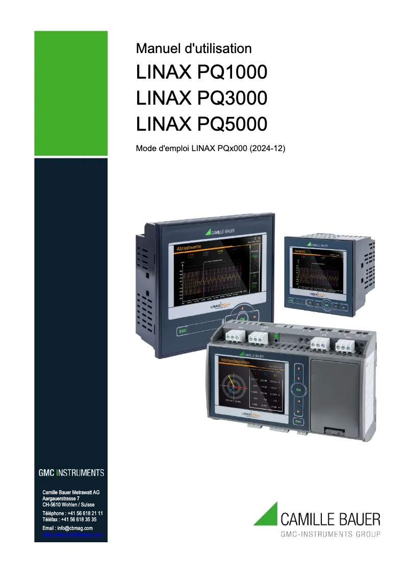 Page 1 de la notice Manuel utilisateur Camille Bauer LINAX PQ3000