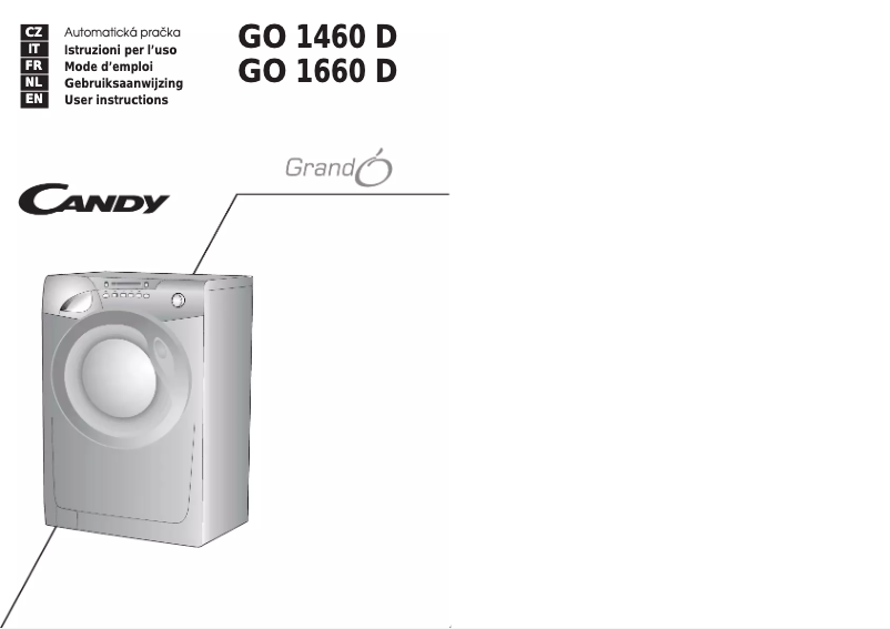 Page 1 de la notice Manuel utilisateur Candy GO 1460D-36S