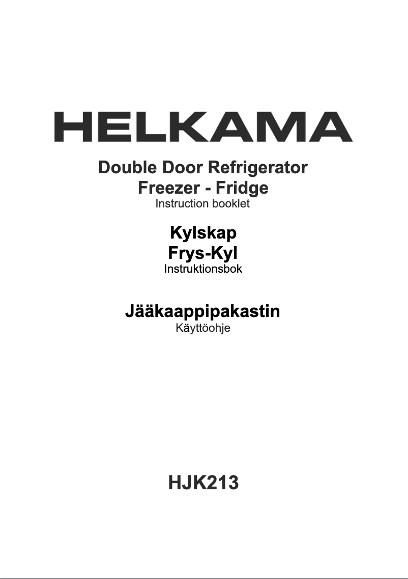 Page 1 de la notice Manuel utilisateur Helkama HJK213