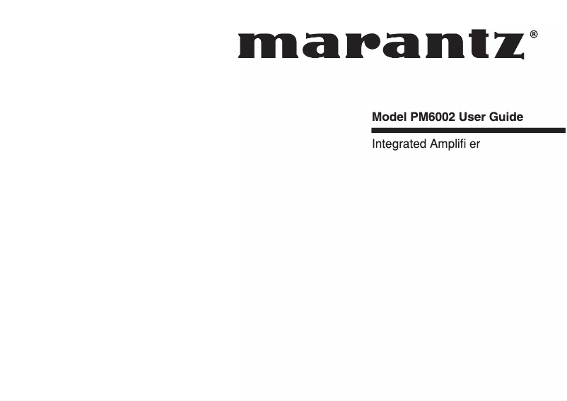 Página 1 del manual Manual de usuario Marantz PM6002