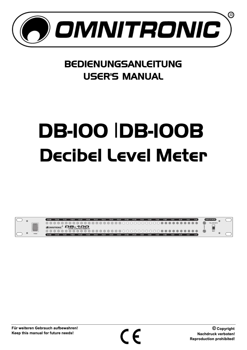 Image de la première page du manuel de l'appareil DB-100B