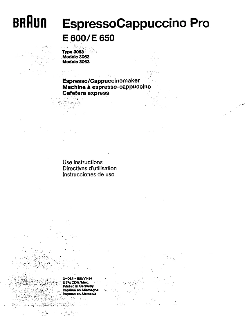 Página 1 del manual Manual de usuario Braun E 600