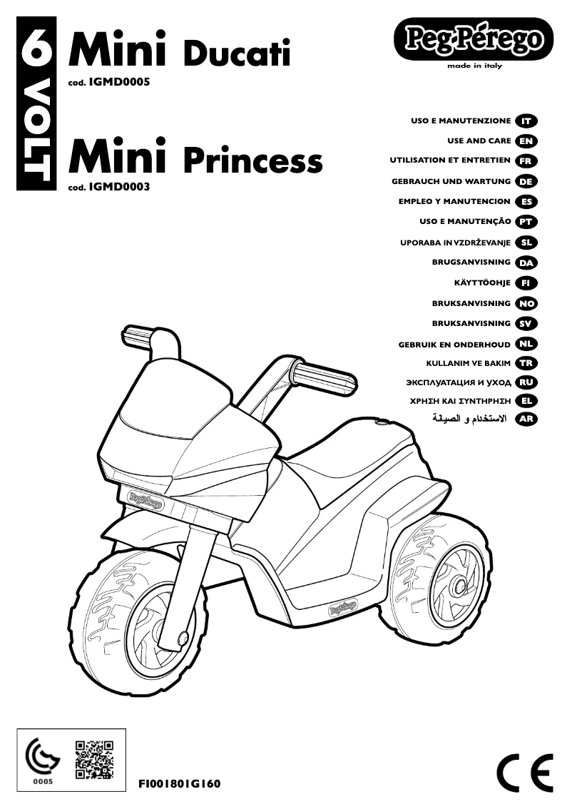 Page 1 de la notice Manuel utilisateur Peg Perego Mini Princess