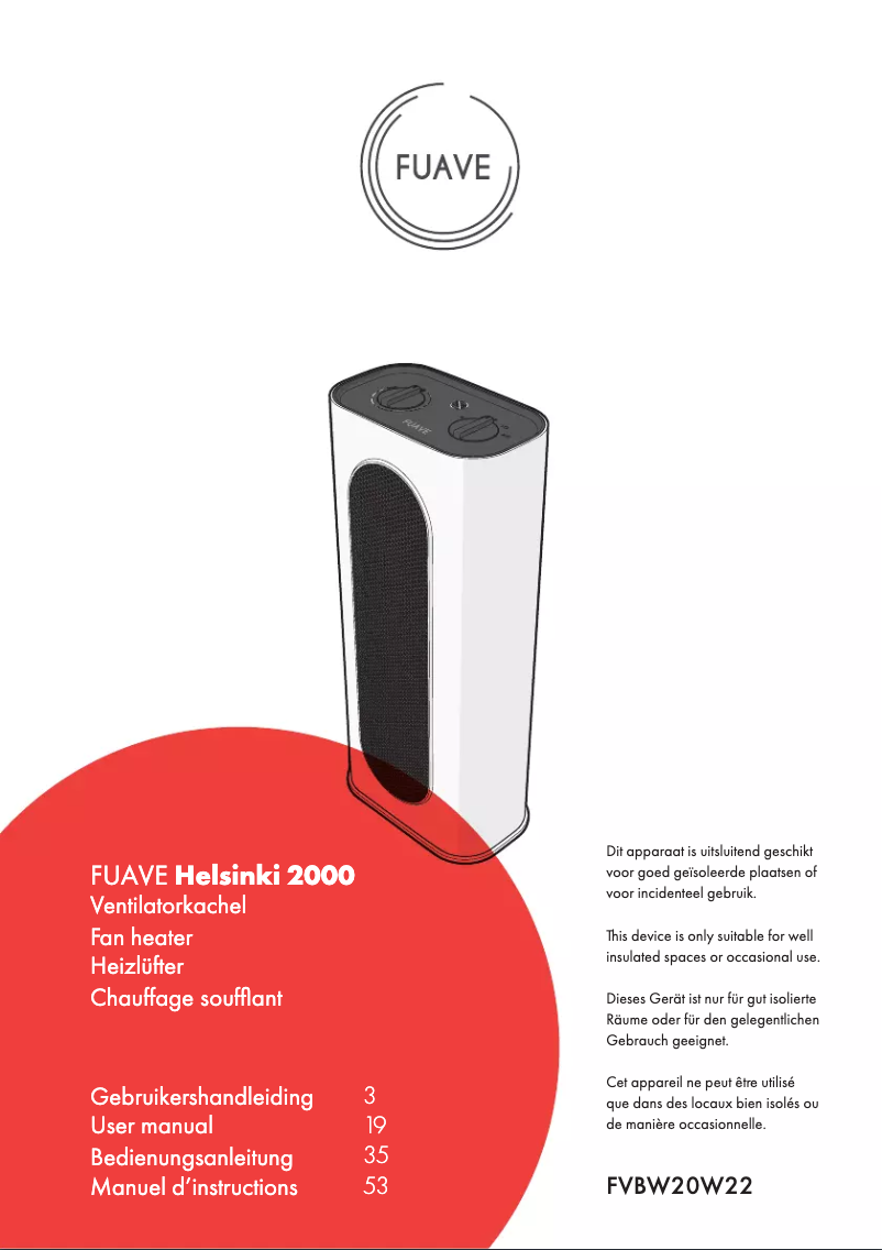 Page n°1 - Manuel utilisateur Fuave Helsinki 2000