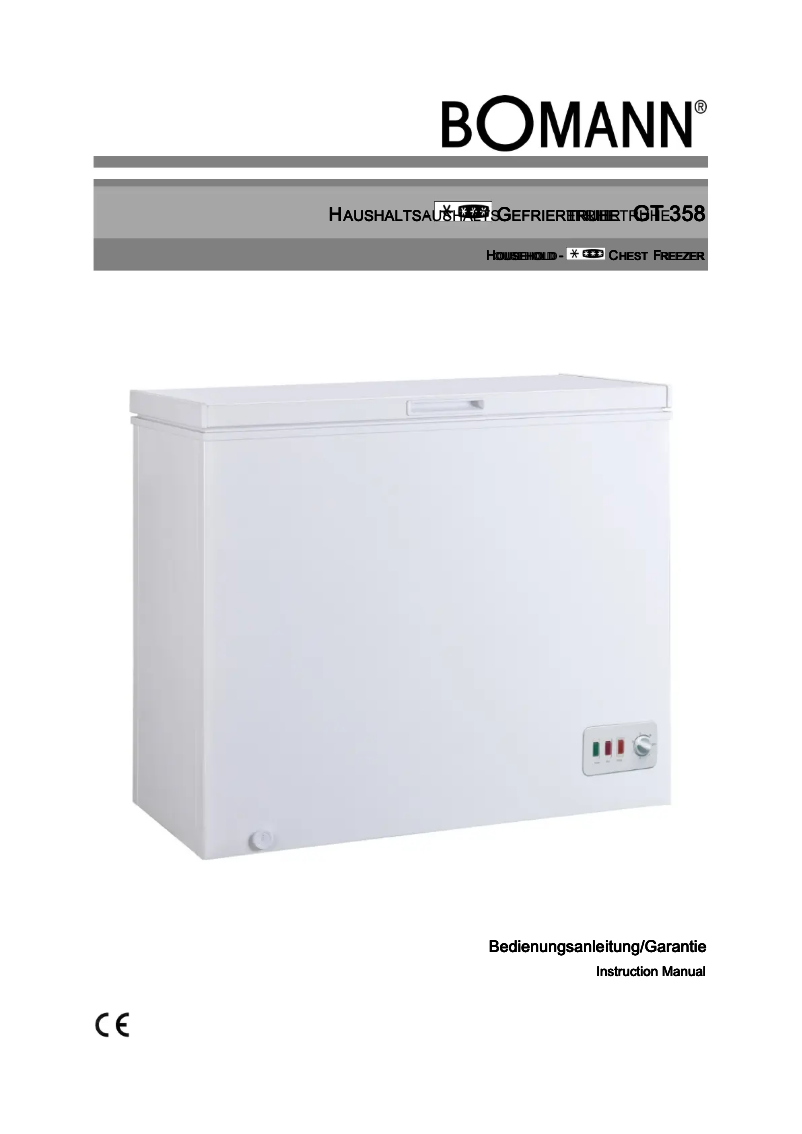 Page 1 de la notice Manuel utilisateur Bomann GT 358