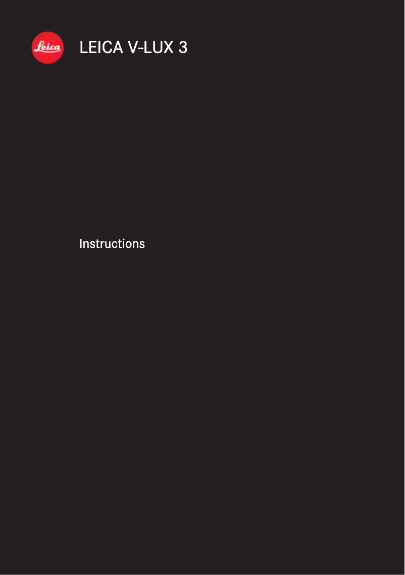 Page 1 de la notice Manuel utilisateur Leica V-Lux 3