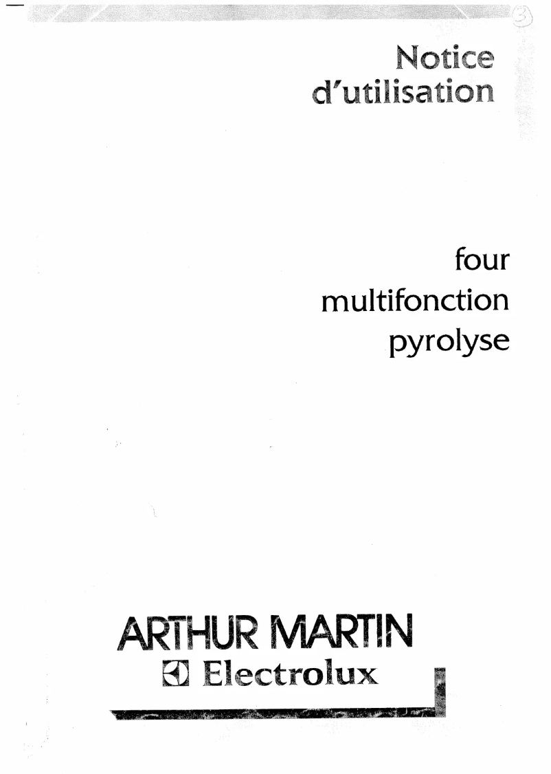 Page 1 de la notice Manuel utilisateur Arthur Martin-Electrolux AOB 747 B1