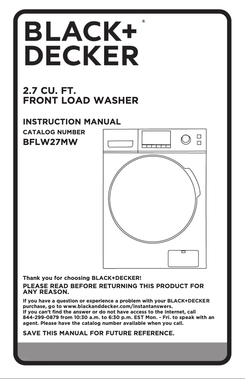 Page n°1 - Manuel utilisateur Black & Decker BFLW27MW