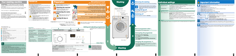 Page 1 de la notice Manuel d'utilisation et d'entretien Siemens WM12B166DN