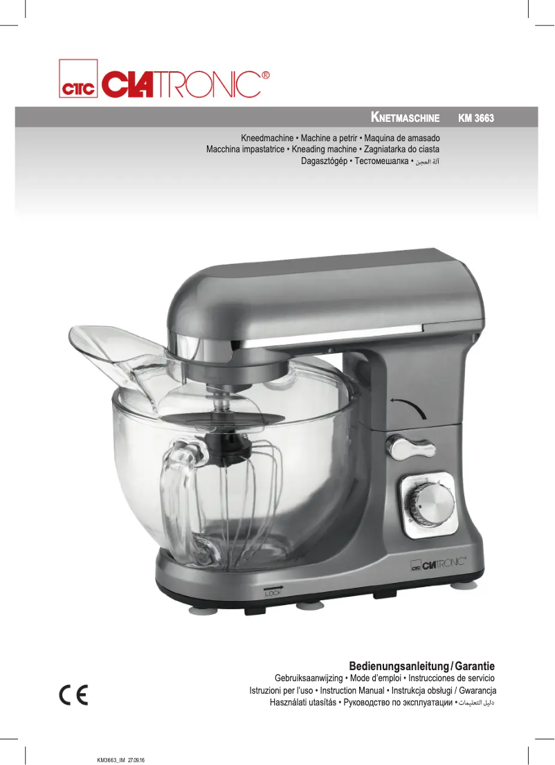 Page 1 de la notice Manuel utilisateur Clatronic KM 3663