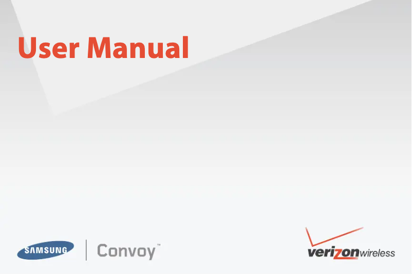 Page 1 de la notice Manuel utilisateur Samsung Convoy