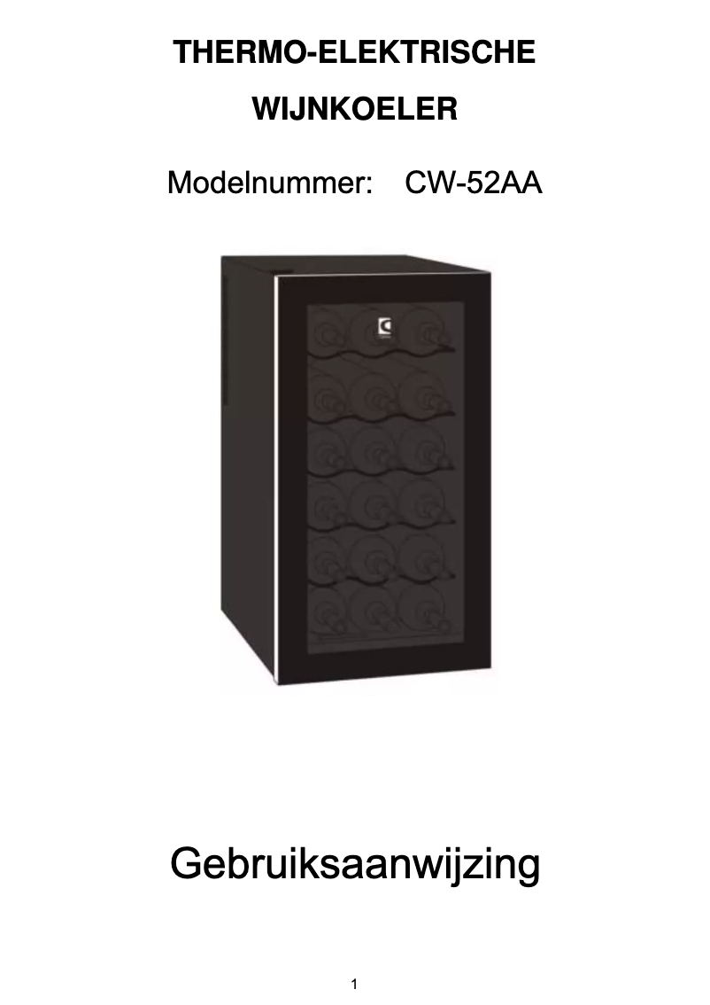 Page 1 de la notice Manuel utilisateur Candor CW-52AA