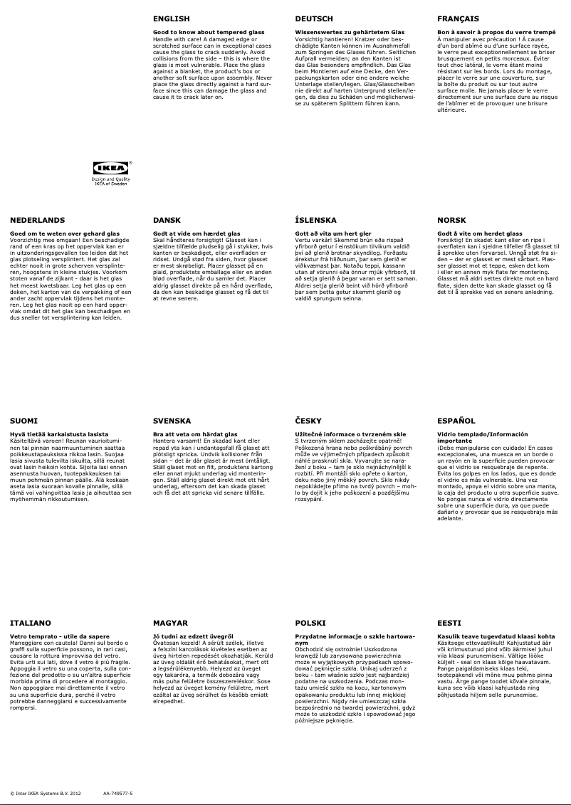 Page 1 de la notice Manuel utilisateur Ikea FINNVARD