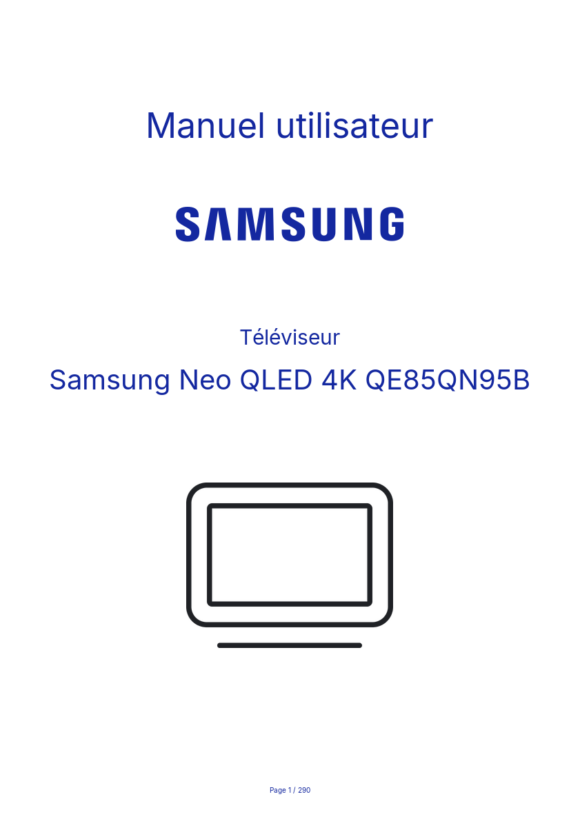 Image de la première page du manuel de l'appareil Neo QLED 4K QE85QN95B