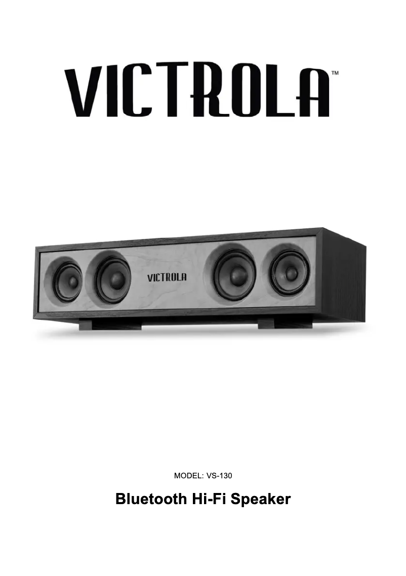 Page 1 de la notice Manuel utilisateur Victrola VS-130