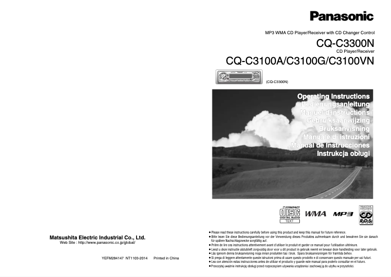 Página 1 del manual Manual de usuario Panasonic CQ-C3100VN