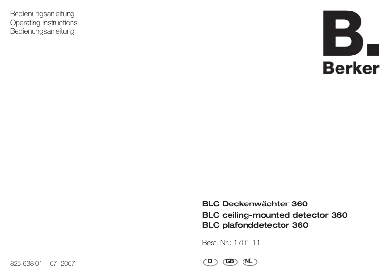 Página 1 del manual Manual de usuario Berker 170111