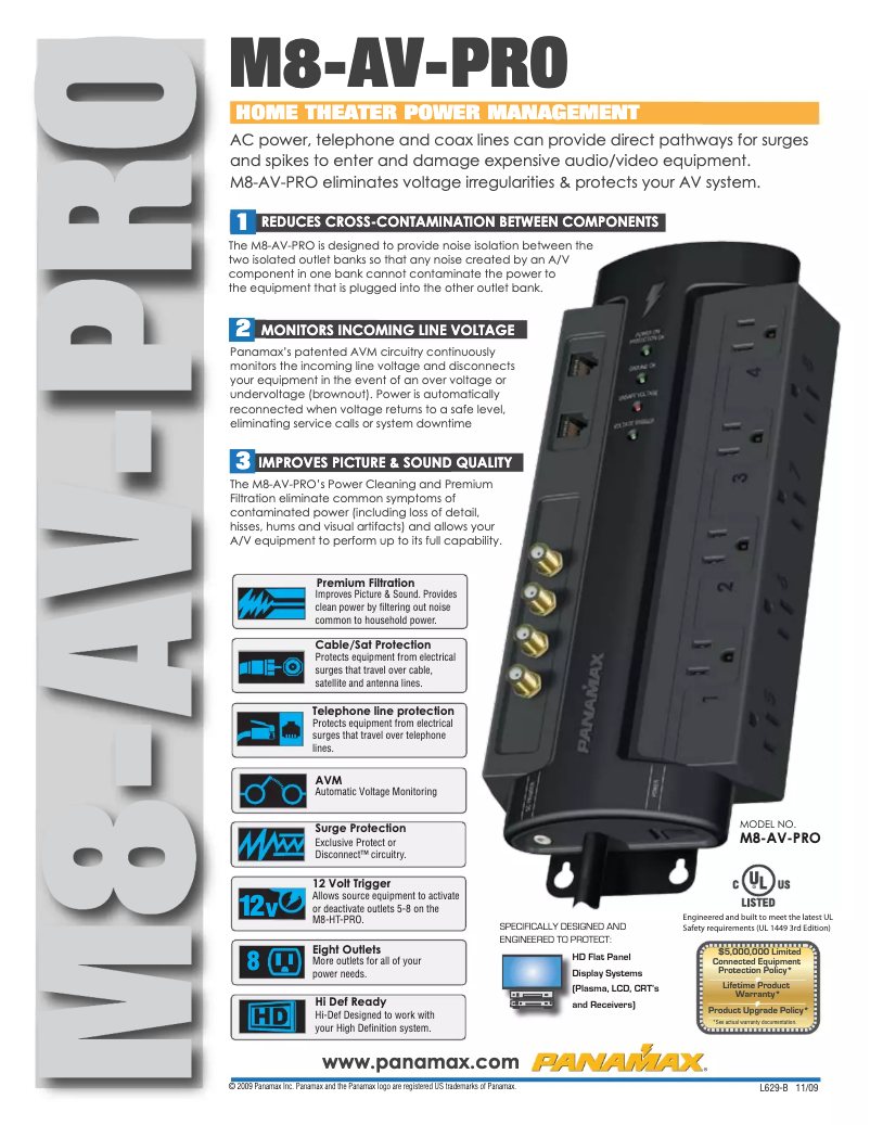 Page n°1 - Fiche technique Panamax M8-AV-PRO
