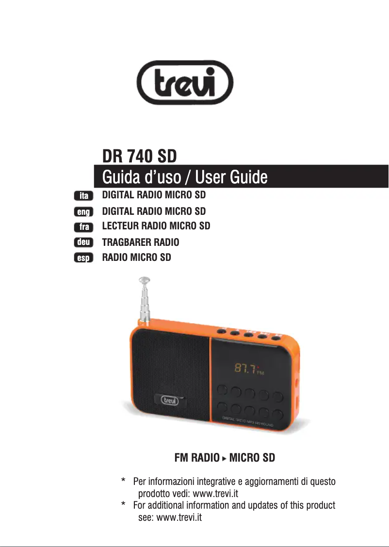 Page 1 de la notice Manuel utilisateur Trevi DR 740 SD