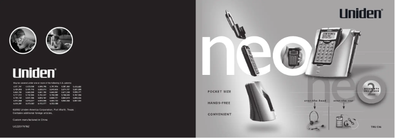 Page 1 de la notice Manuel utilisateur Uniden TRU C46