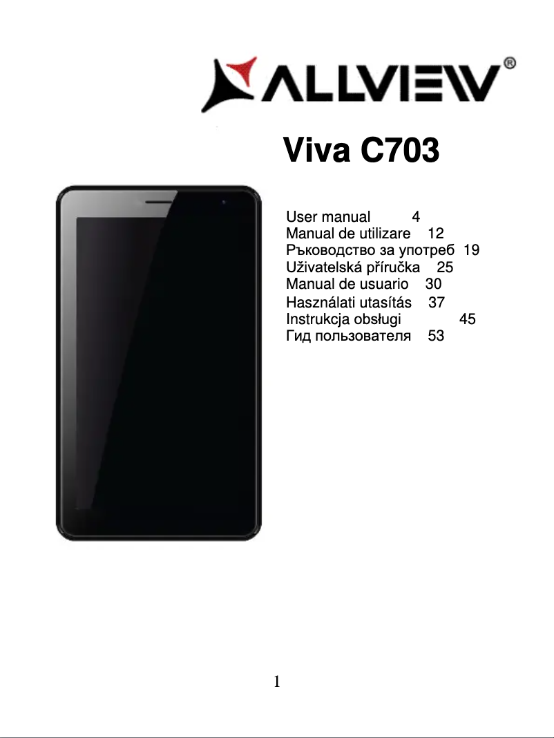 Page n°1 - Manuel utilisateur Allview Viva C703