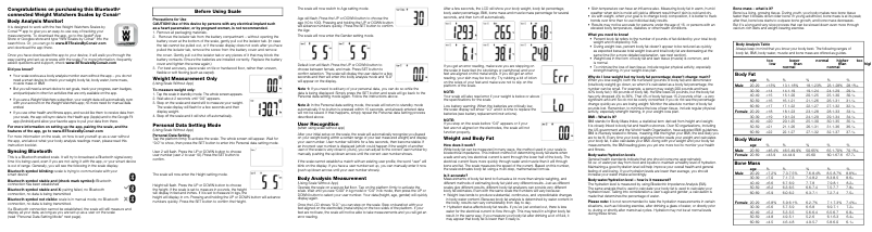 Page 1 de la notice Manuel utilisateur Conair Weight Watchers WW912F