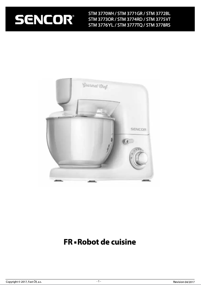 Page 1 de la notice Manuel utilisateur Sencor STM 3771GR