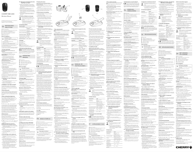 Page 1 de la notice Manuel utilisateur Cherry MW 2200