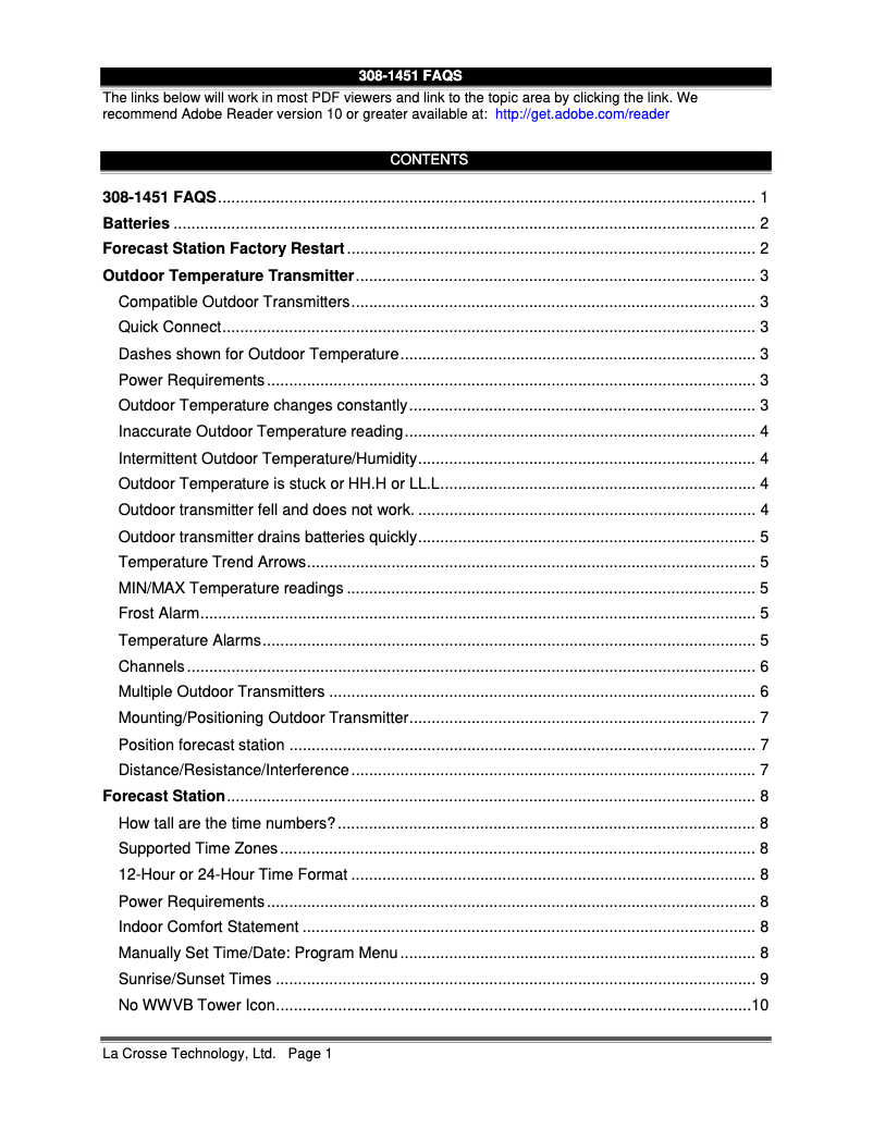Image de la première page du manuel de l'appareil 308-1451