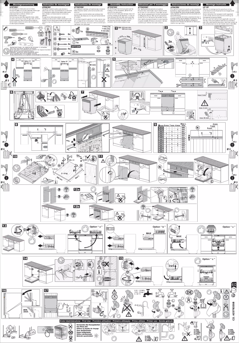 Page n°1 - Guide d'installation AEG Comfortlift FEE83806PM