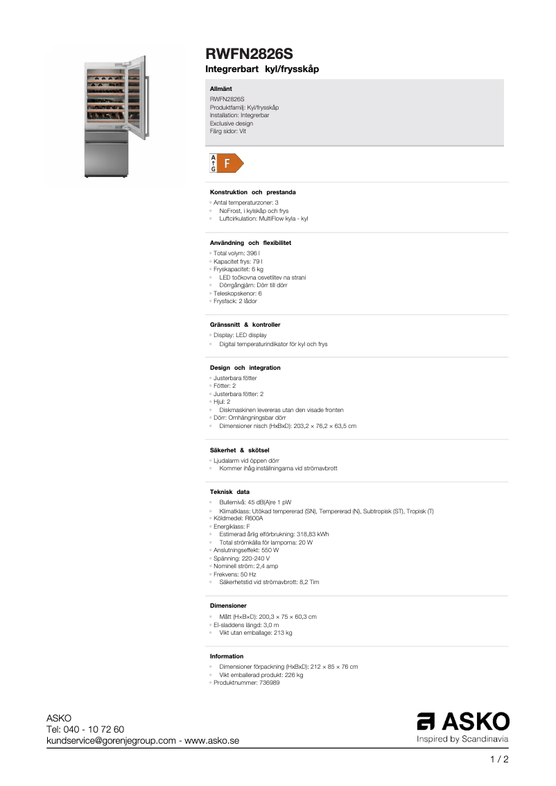 Image de la première page du manuel de l'appareil RWFN2826S