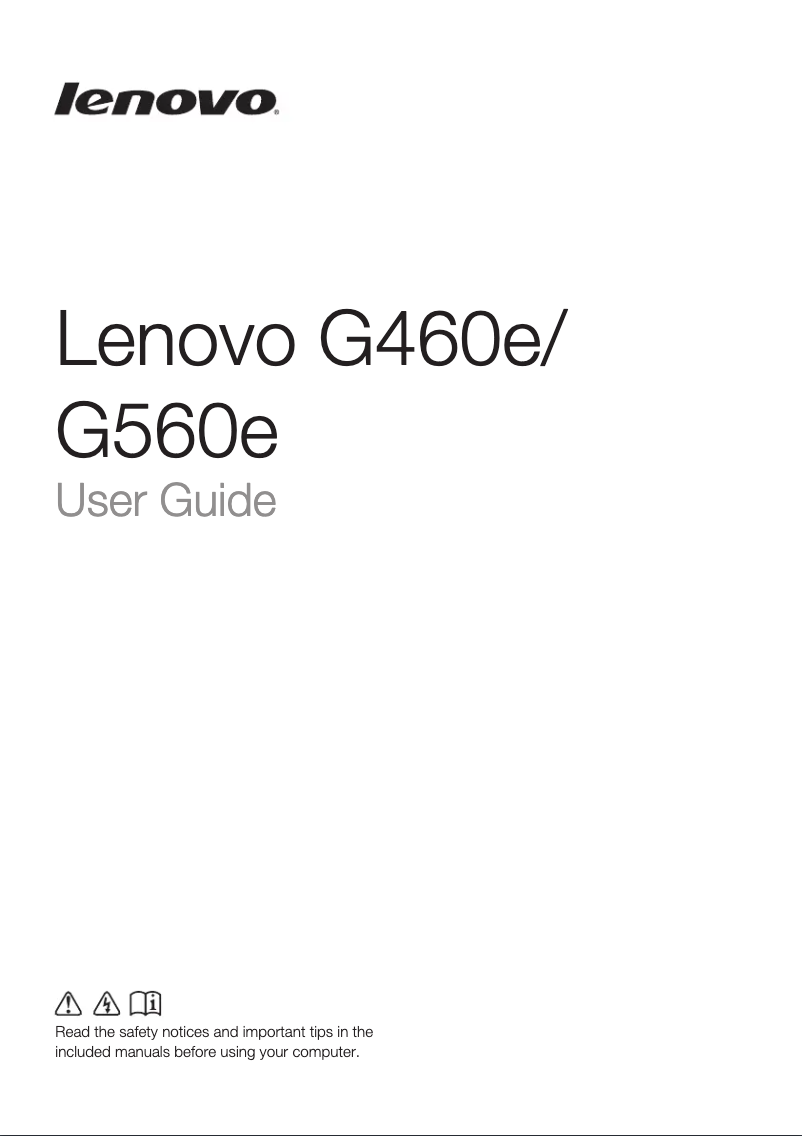 Page n°1 - Manuel utilisateur Lenovo G460e