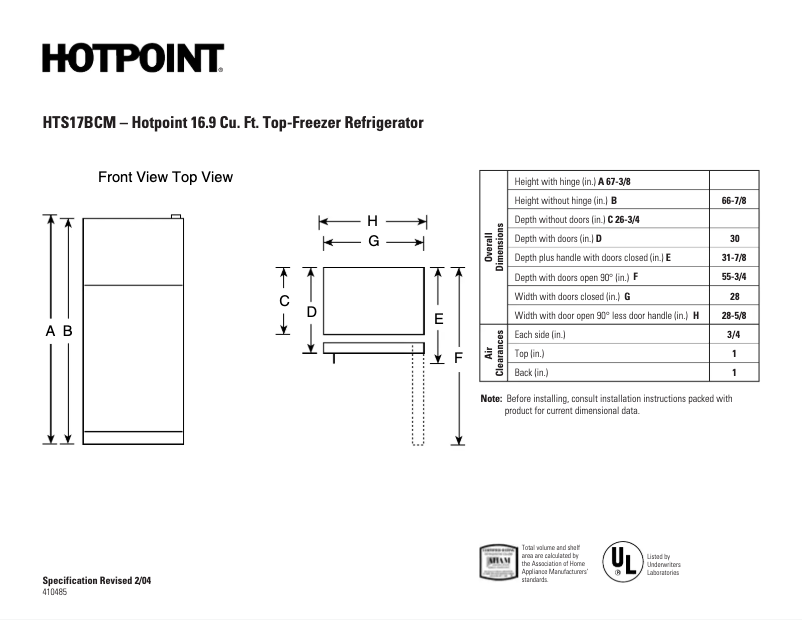 Image de la première page du manuel de l'appareil HTS17BCMLCC