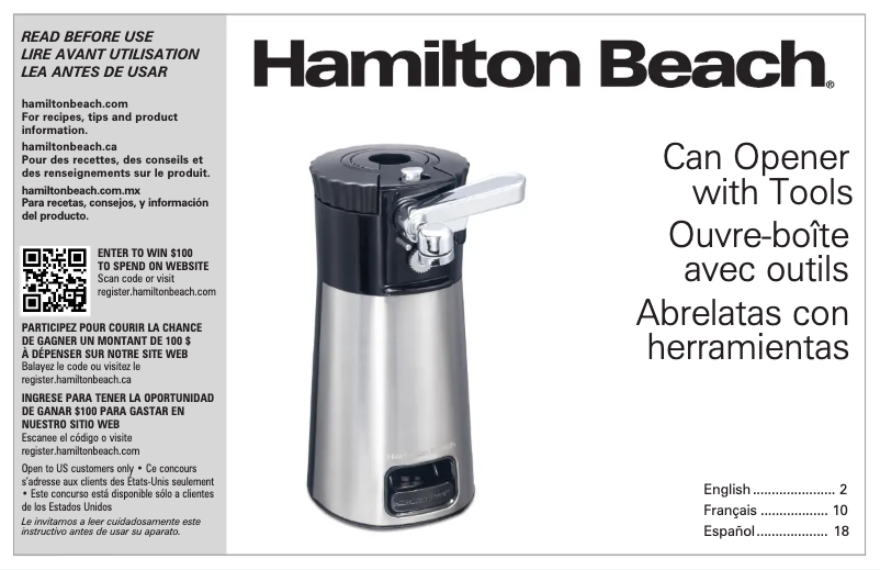 Página 1 del manual Manual de usuario Hamilton Beach OpenStation 76382