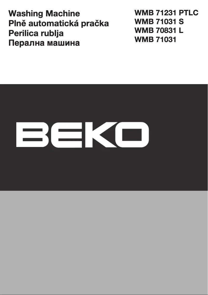 Page 1 de la notice Manuel utilisateur Beko WMB 71031
