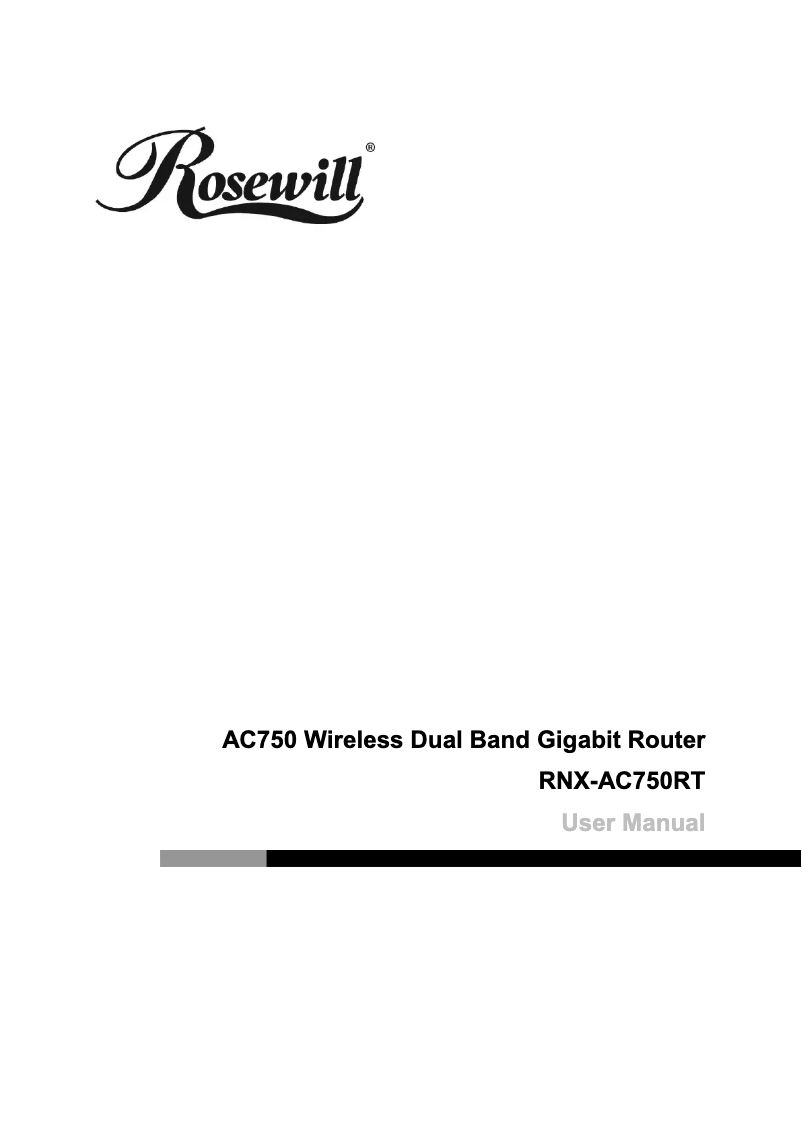 Page n°1 - Manuel utilisateur Rosewill RNX-AC750RT